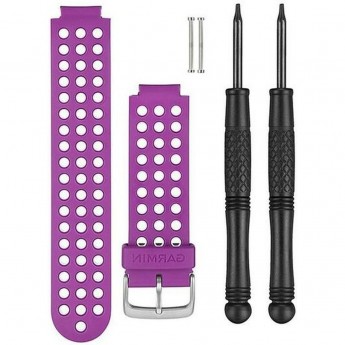 Ремешок сменный для GARMIN FORERUNNER 220 (пластик) бело/фиолетовый